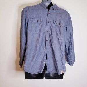 Carhartt relaxed fit blue button down shirt
